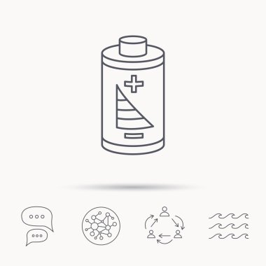 Pil simgesi. Elektrik işareti.