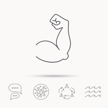 Pazı kas simgesi. Vücut geliştirmeci güçlü kol işareti.