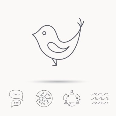 Kuş gagası simgesi olan. Sosyal medya işareti kavramı.