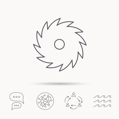 Daire testere simgesi. Kesme disk işareti.