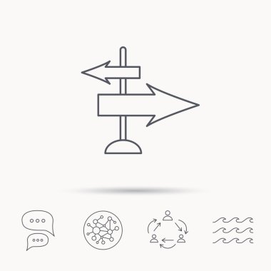 Yön okları simge. Hedef yol işareti.