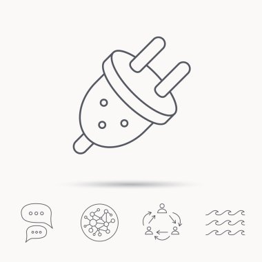 Elektrik fişi simgesi. Avrupa soket işareti.