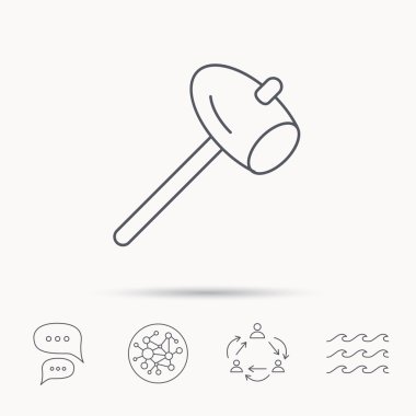 Çekiç simgesi. Onarım veya düzeltme işareti.