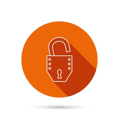 Açık kilit simgesi. Asma kilit veya koruma işareti.