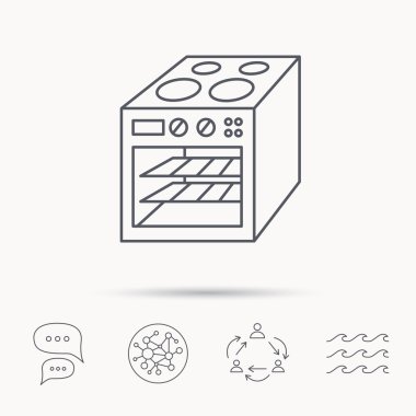 Fırın simgesi. Elektrikli soba işareti.