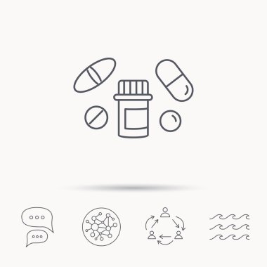 Hapları simgesi. Eczane şişe işareti.