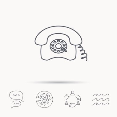Retro telefon simgesi. Eski telefon işareti.