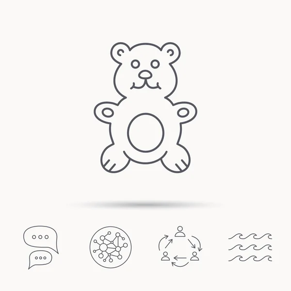 Teddy-bear icon. Baby toy sign. — Stock Vector