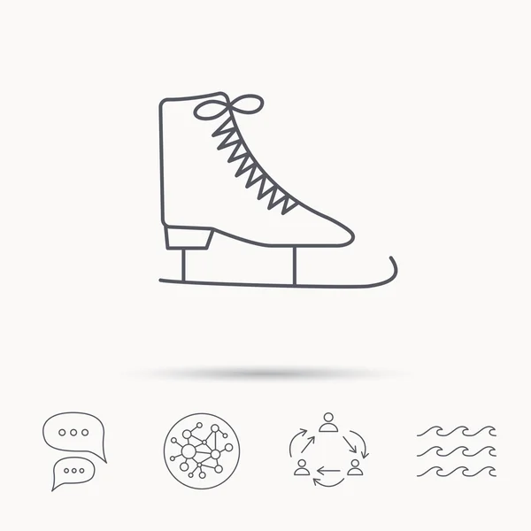 Icono de patines. Señal de equipo de patinaje artístico . — Vector de stock