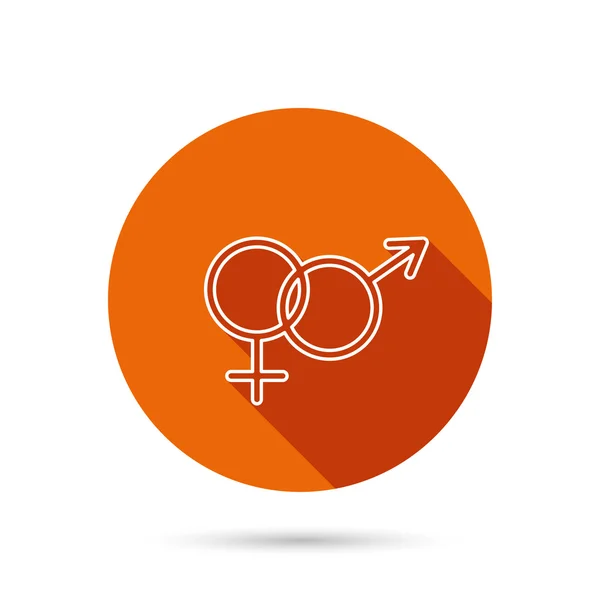 Icono masculino y femenino. Signo de sexualidad tradicional — Vector de stock