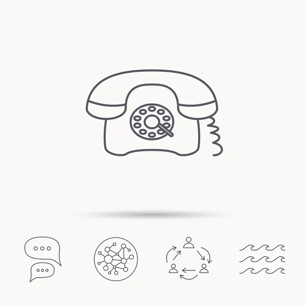 Icono del teléfono retro. Signo telefónico antiguo . — Vector de stock