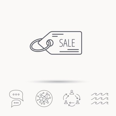 Satılık alışveriş bir ses etiketi simgesi. Etiket işareti indirim.