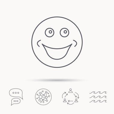 Gülümseme simgesi. Olumlu mutlu yüz işareti.