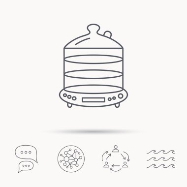 Vapur simgesi. Mutfak elektrikli araç işareti.