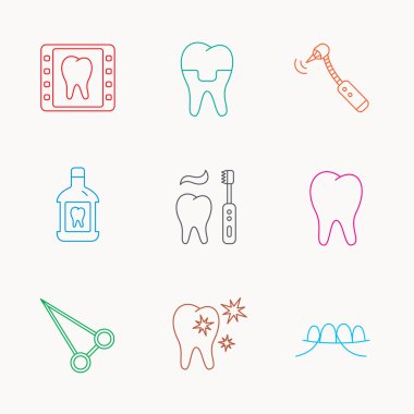 Stomatology, diş ve diş taç simgeler.
