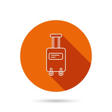 Bavul tekerlekleri simgesi olan. Seyahat Bagaj işareti.