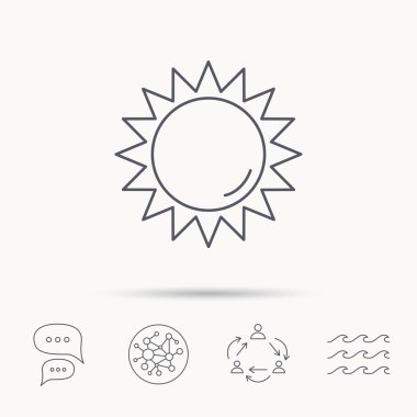 Güneş ışınları simgesi. Yaz işareti.