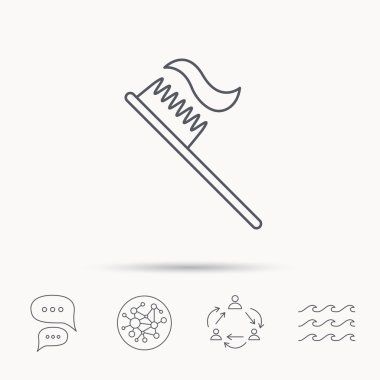 Diş fırçası simgesi. Diş macunu işareti.