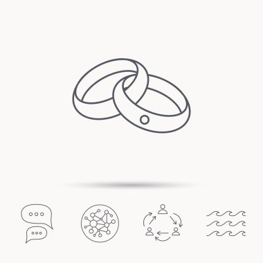 Alyans simgesi. Gelin ve damat takı.