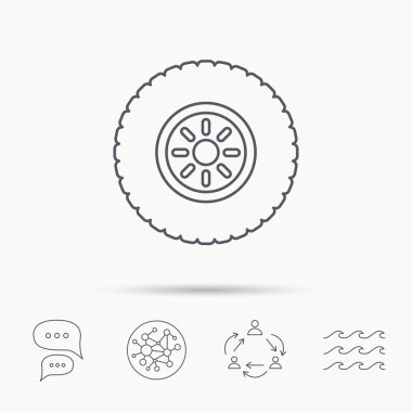 Araba tekerlek simgesi. Lastik Servisi işareti.