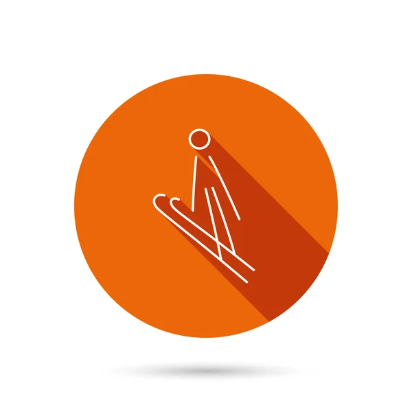 Ski jumping pictogram. Ski's extreme sport teken. — Stockvector