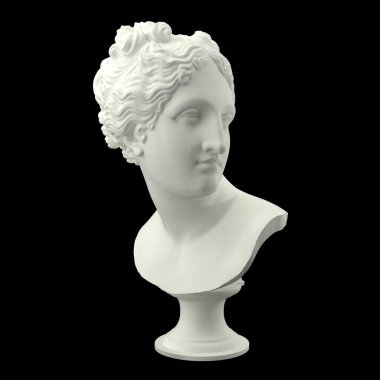 Venus de Milo karantinasının alçı büstü. 3d resim.