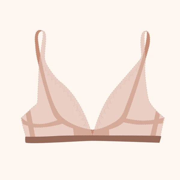 Image Vectorielle Modèle Base Soutien Gorge Féminin Délicat Tissu Dentelle — Image vectorielle