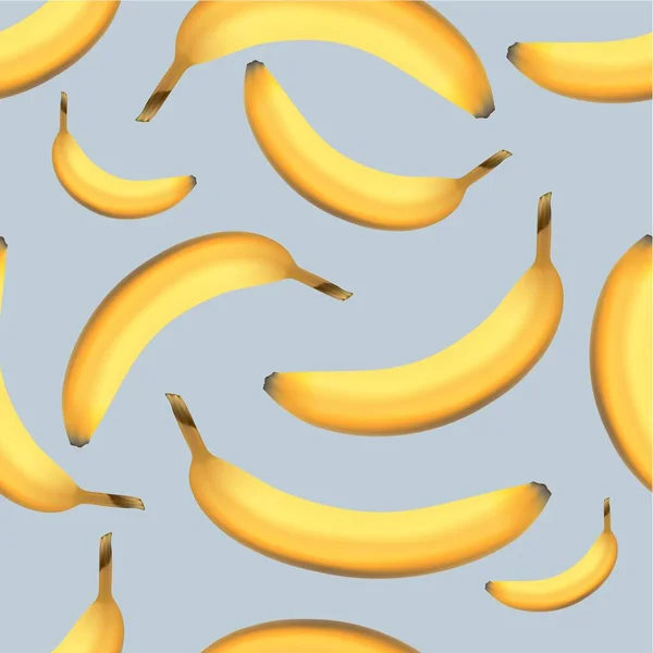 Naadloos Patroon Met Het Beeld Van Een Banaan Een Lichtblauwe — Stockvector