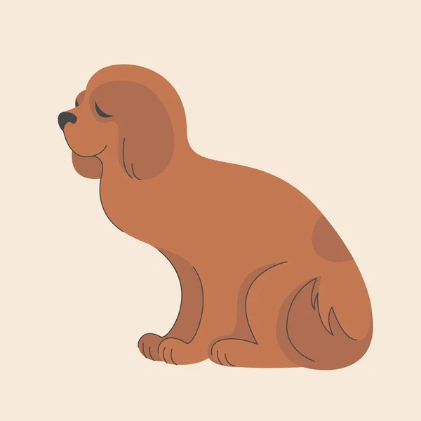 Geïsoleerde Vectorafbeelding Van Een Hond Een Lichte Achtergrond Huisdier Handtekening — Stockvector