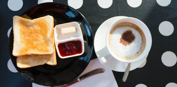 coffee, toasted bread for breakfast