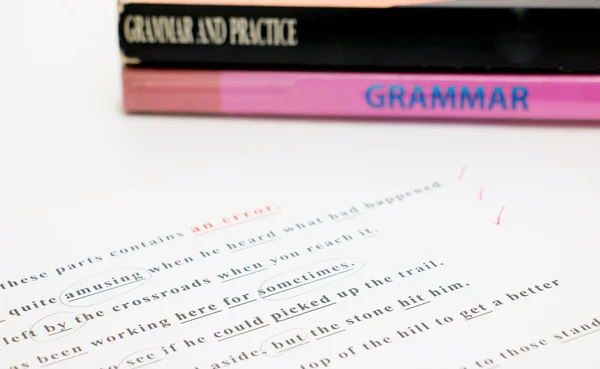 English grammar sheet — Stock Photo, Image