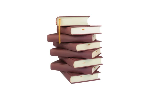 Isolated Stack Hardcover Books White Background Design — Stock Photo, Image