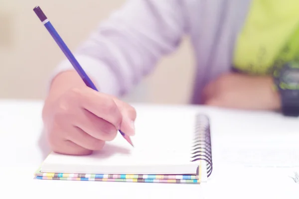 Front view of writing hand — Stock Photo, Image