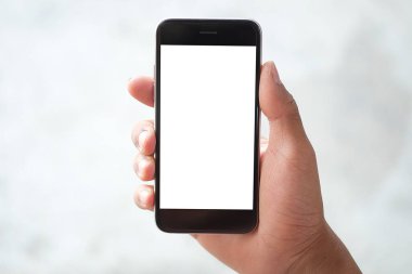 Beyaz ekranlı siyah cep telefonunun akıllı telefonunu taklit et..