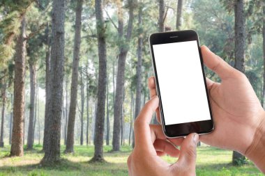 Beyaz ekranlı siyah cep telefonunun akıllı telefonunu taklit et..