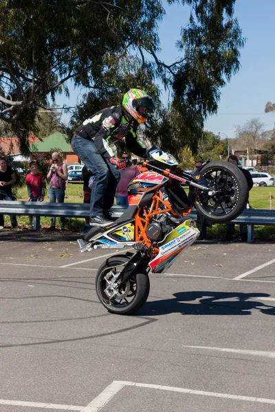 Piloto de acrobacia de motocicleta - Wheelie — Fotografia de Stock