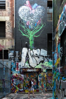 Grafiti Melbourne Laneways içinde