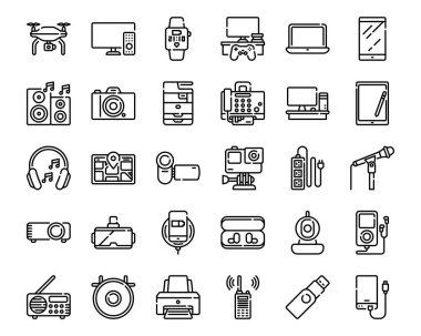 Elektronik Aygıt ana hatları simgesi ve web sitesi, uygulama simgesi