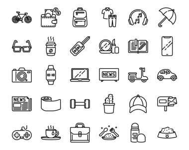 Günlük eşyalar ana hatlar simgesi ve web sitesi, uygulama simgesi