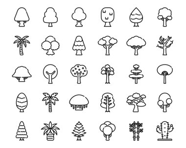 Web sitesi, uygulama için ağaç ana hatları simgesi ve sembol