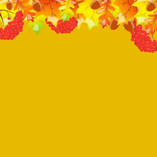 Autumn Text Banners September Sale Frame Maple Oak Leaves Acorn — Stock Vector