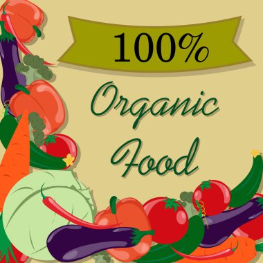 Sebzelerle dolu bir arka plan. Sağlıklı yiyeceklerle dolu bir poster. Organik yiyecekler. sağlıklı yaşam tarzı