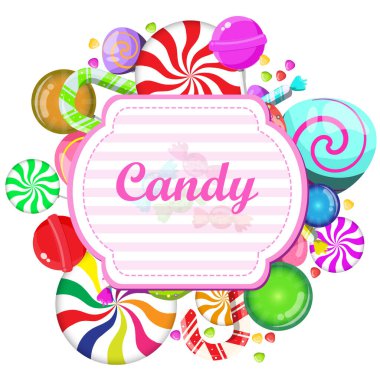 Şekerler arkaplan tatlıları ve tatlılar çerçeve vektör tasarımı 