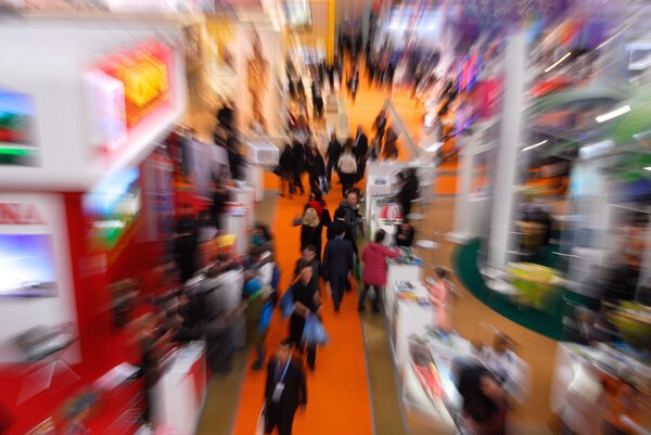 Custumers at business fair