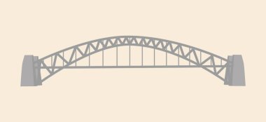 Bej arkaplanda Sydney köprüsü