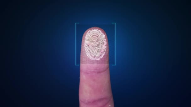 Scanner analyzes and approves a finger print — Stock Video