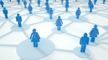 büyük bir grup insan sembolleri.