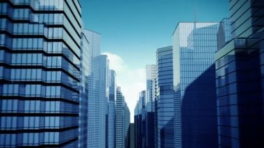 Camdan ofisler arasında hareketli kamera