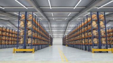 Fotoğraf makinesi büyük bir depo içinde seyahat