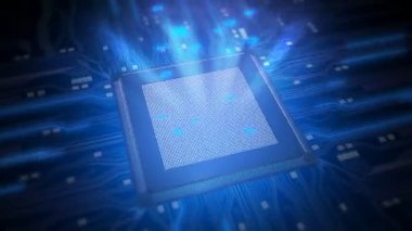 CPU mikroçip elektronik bir devre panosuna